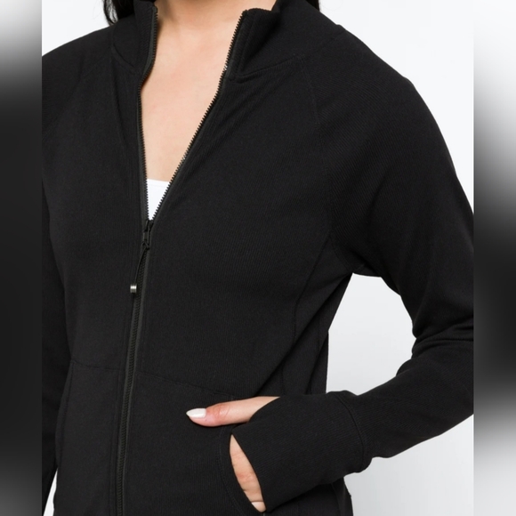 Threads 4 Thought Lexi Rib Performance Jacket in black - Picture 4 of 12